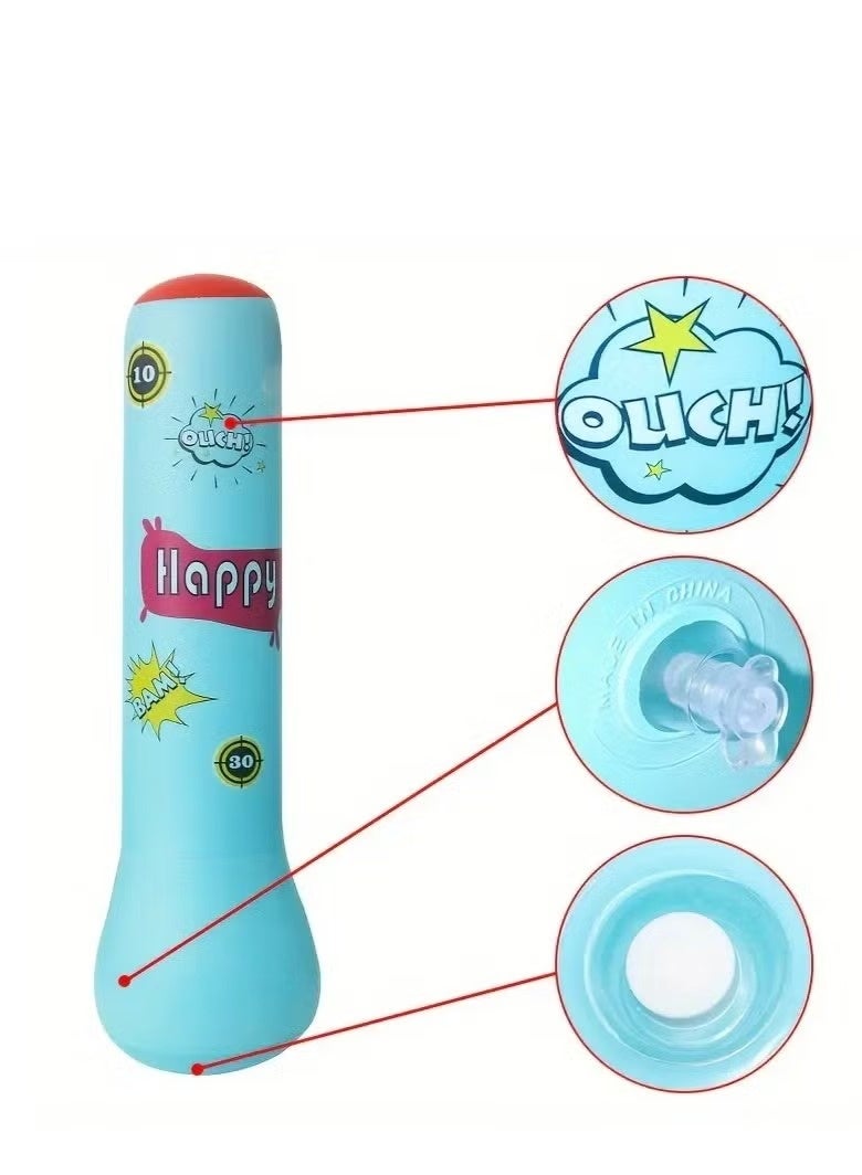 صندوق العاب عمود ملاكمة قابل للنفخ، حقيبة ملاكمة للأطفال بطول 120 سم، حقيبة ملاكمة قابلة للنفخ للياقة البدنية للكاراتيه والتايكوندو، ألعاب تدريب سرعة الركل لتخفيف التوتر للأطفال والكبار - Image 3